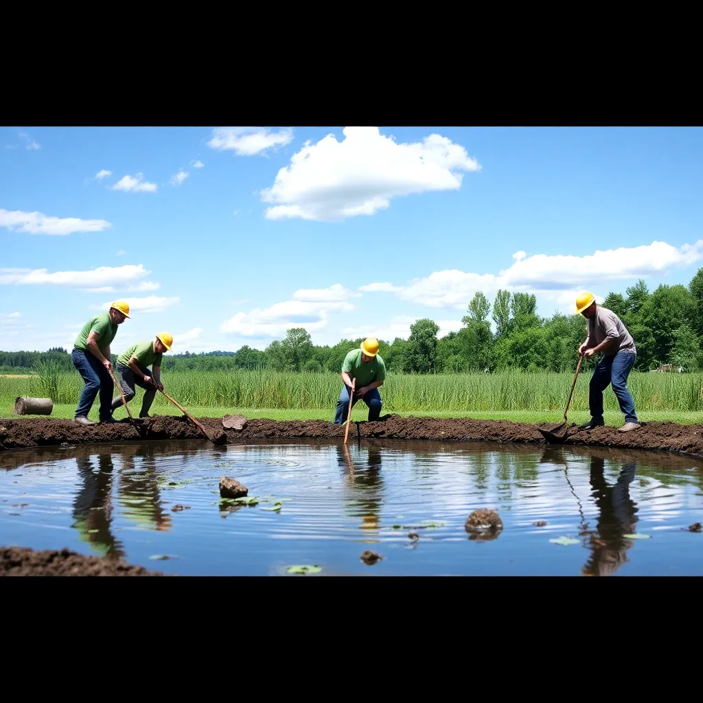 Team of pond digging professionals in Michigan